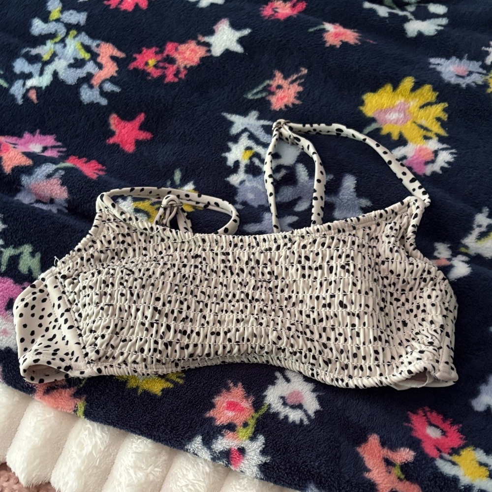 Spotted Smocked Swim Top